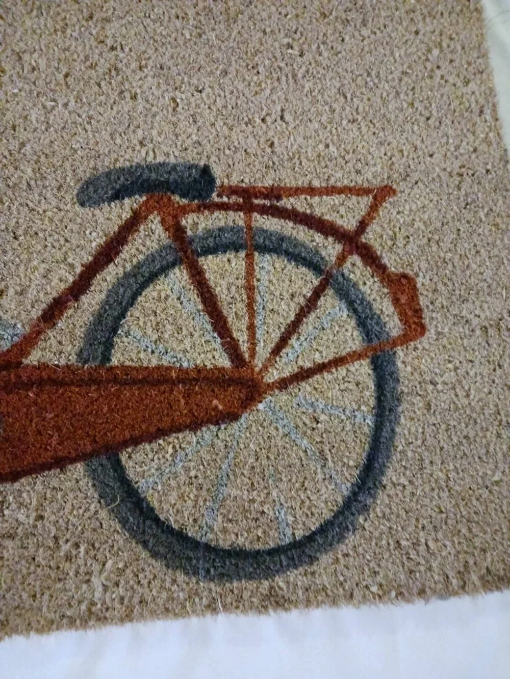 Pier 1 18x30 Rubber Back Coir Floral Bicycle Doormat